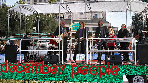 A Classic Rock Christmas rockin' out on their float in the 2011 San Jose Holiday Parade
